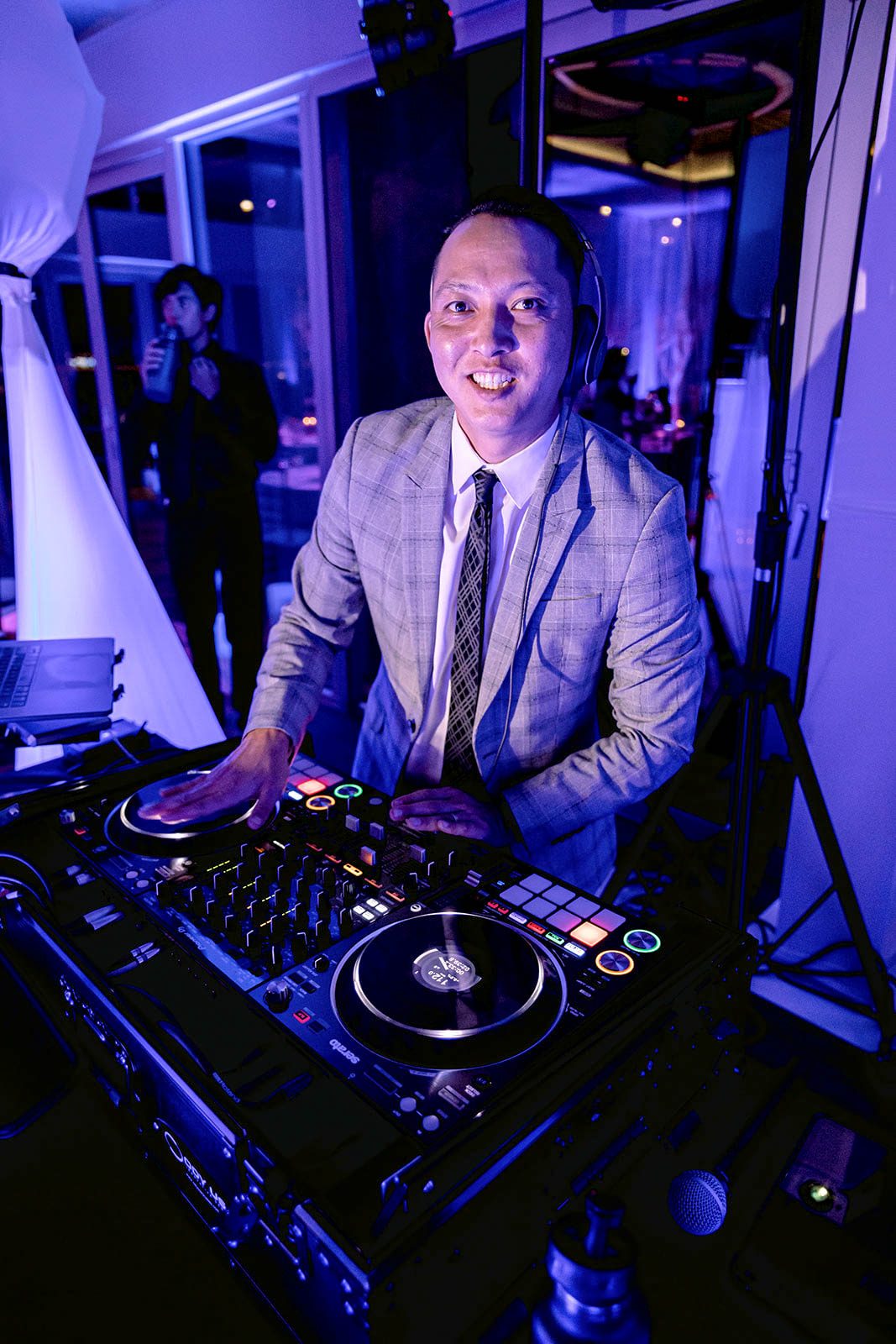 DJ Logos behind the decks